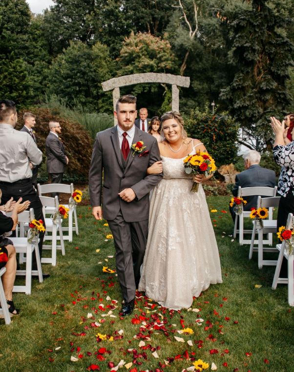 Newlywed walking on the aisle | Wedding Photography | Cherished memories studio