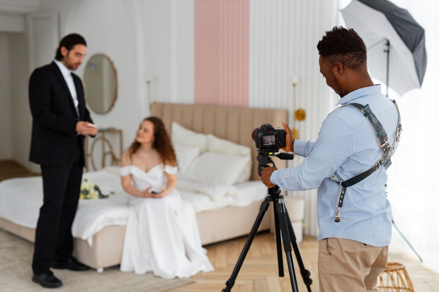Camera man taking photos to a couple | Perfect Wedding Videography | Cherished memories studio