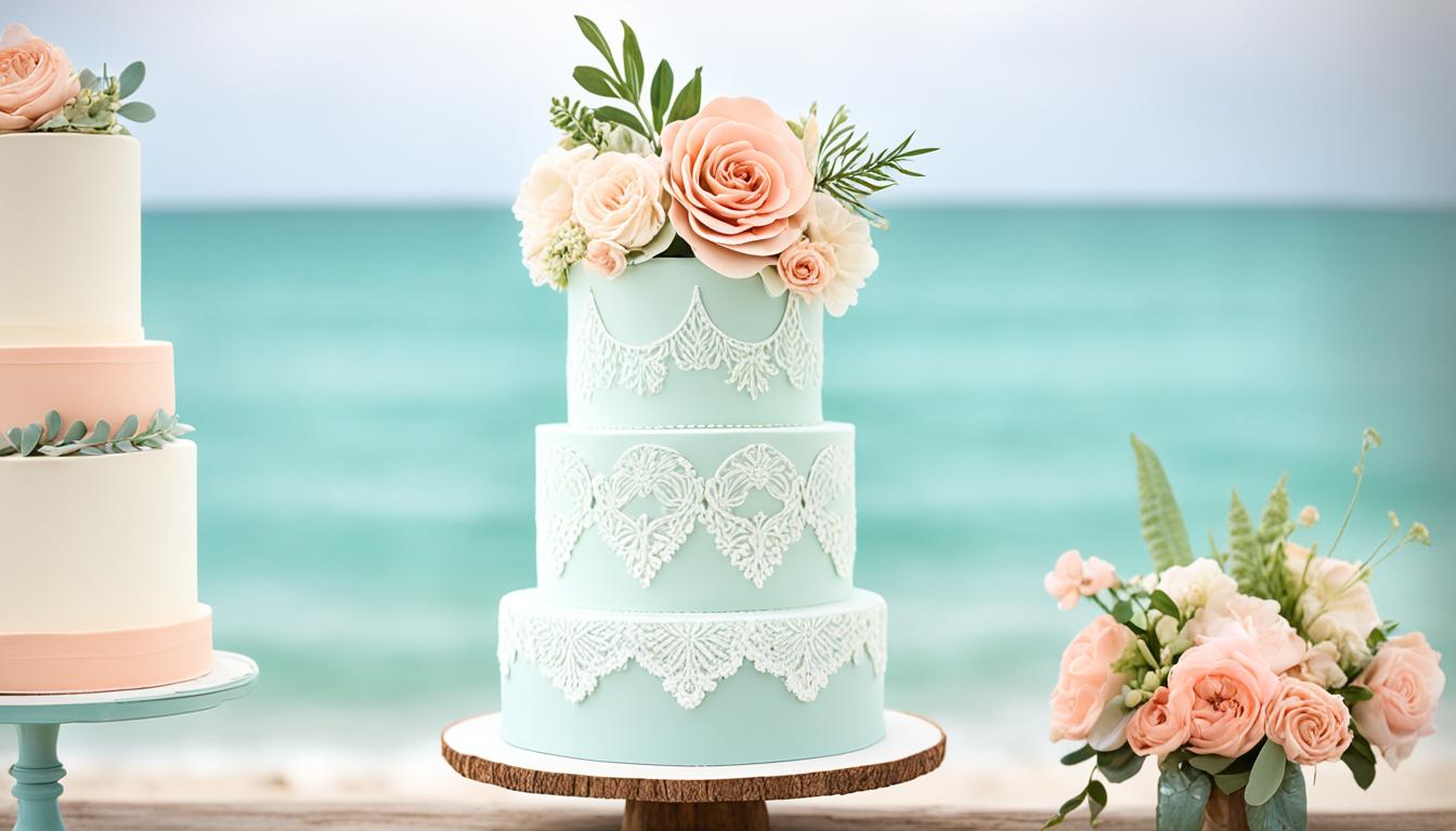vintage wedding cake styling