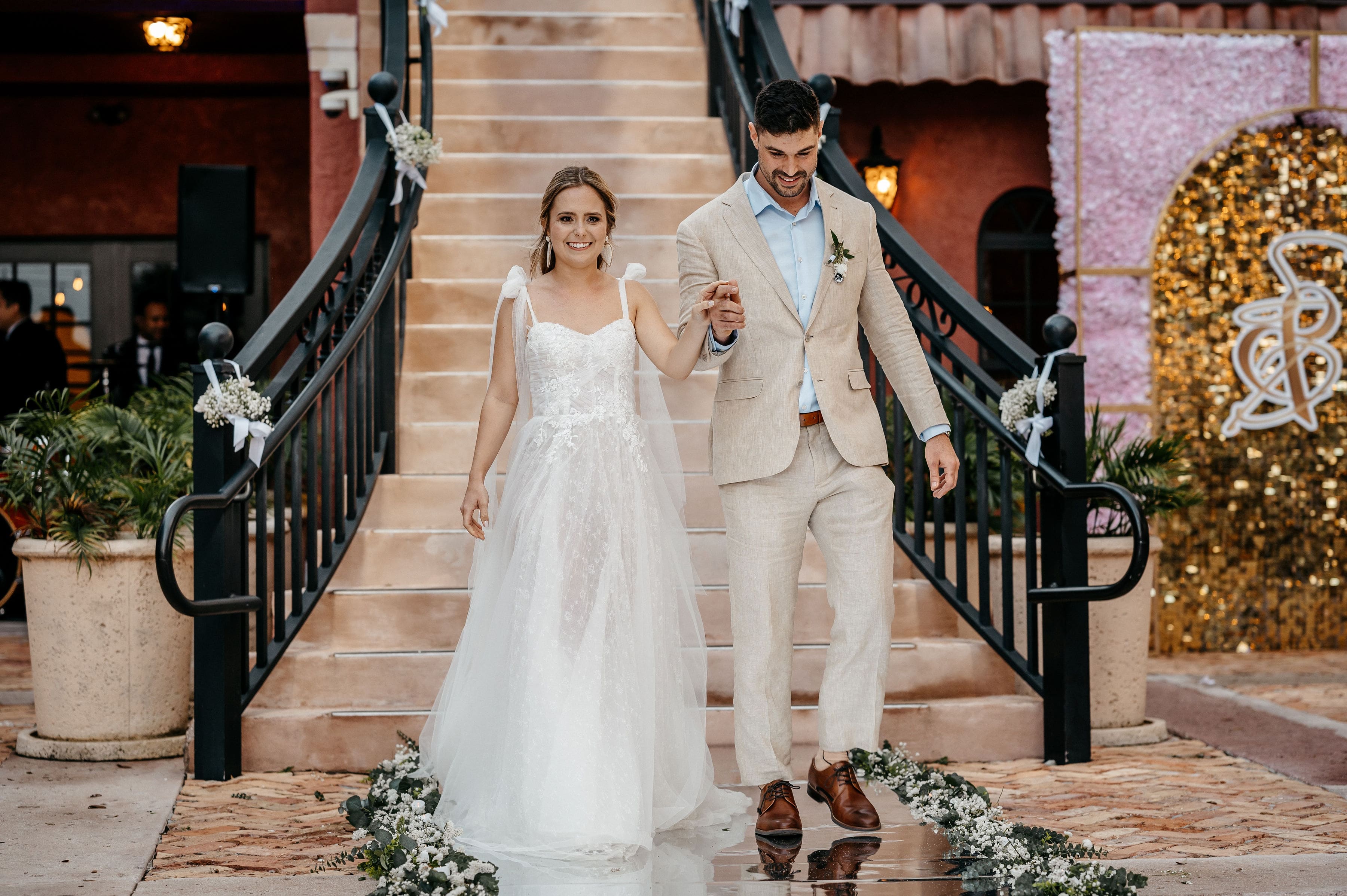 Newly wed wedding entrance | Cherished Memories Studio