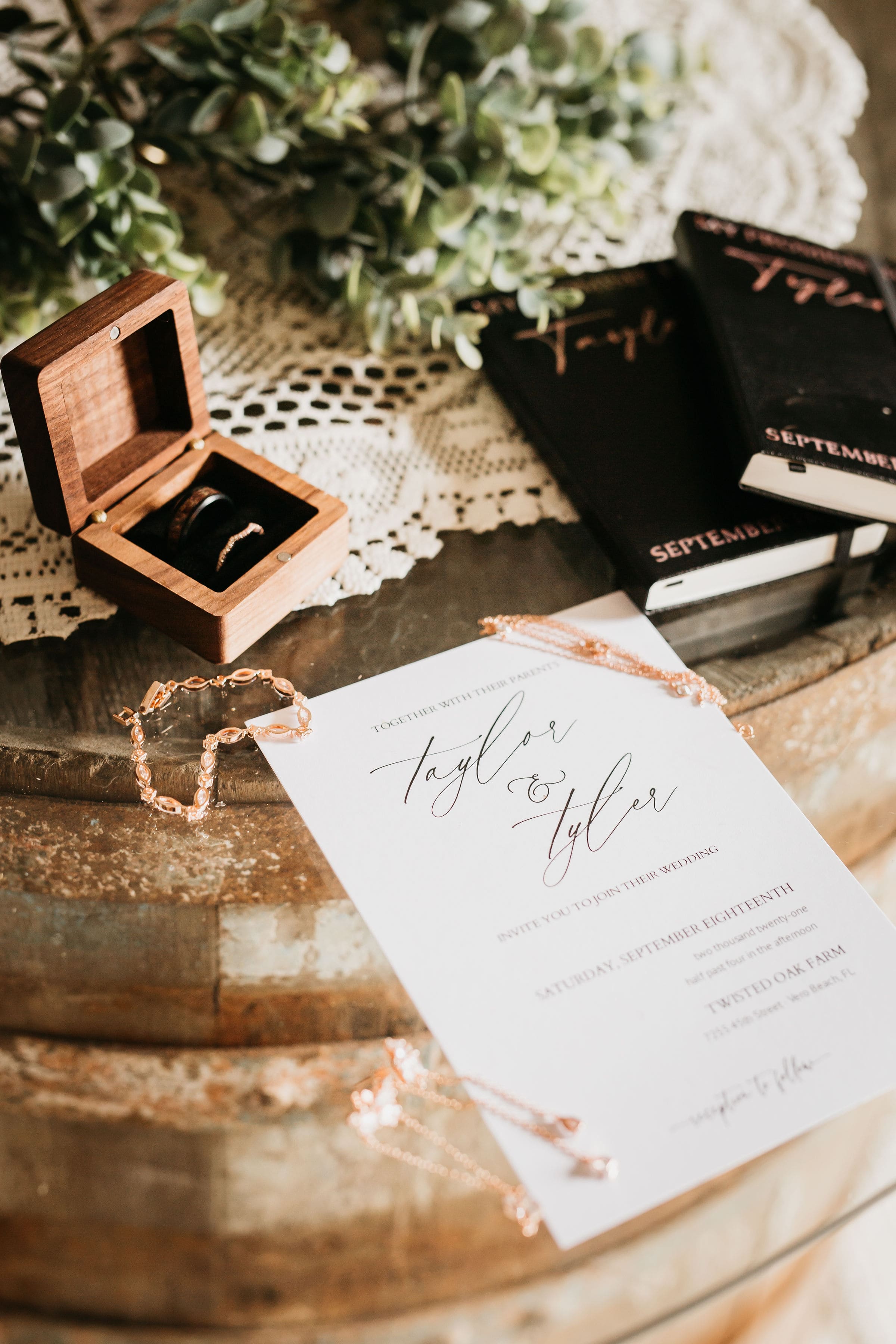 Vintage wedding ring and wedding invitation | Cherished Memories Studios
