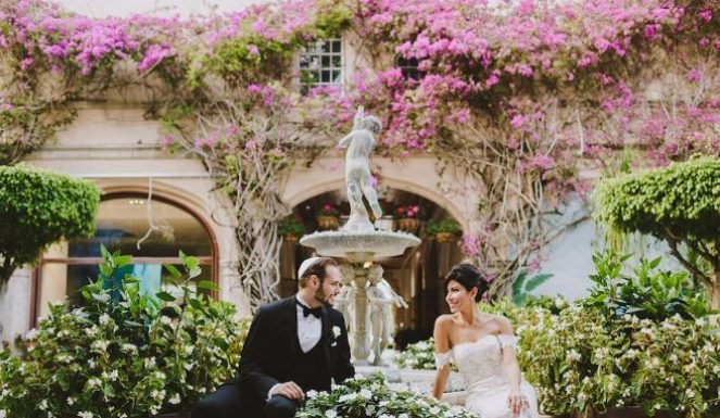 Newlywed sitting on the fountain | Wedding Photography | Cherished memories studio